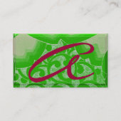WAVES EMERALD MONOGRAM, paars wit groen rood Visitekaartje (Achterkant)