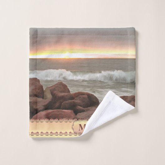 Waves en Boulders 0893 Bad Handdoek (Wasdoekje)