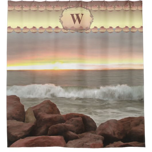 Waves en Boulders 0893 Douchegordijn (Voorkant)