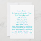 Waves en Polka-punt 1st Birthday-uitnodigingen Kaart (Achterkant)