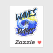 Waves for Days, Strandleven, Ocean Lover Art Sticker (Vel)