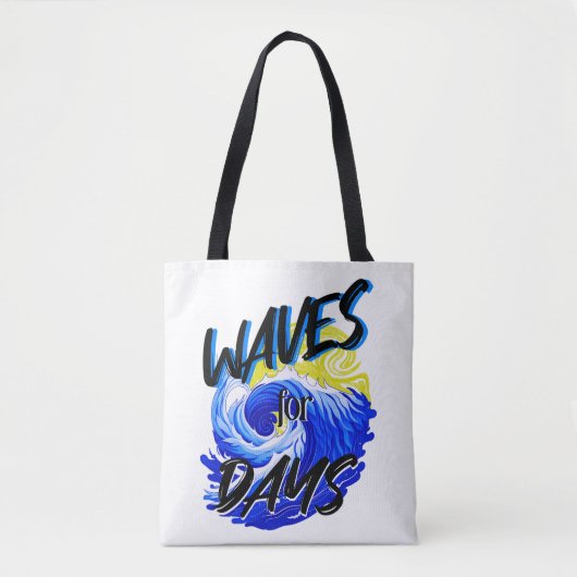 Waves for Days, Strandleven, Ocean Lover Art Tote Bag (Voorkant)