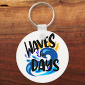 Waves for Days, Strandleven, Surfliefhebber Sleutelhanger (Achterkant)