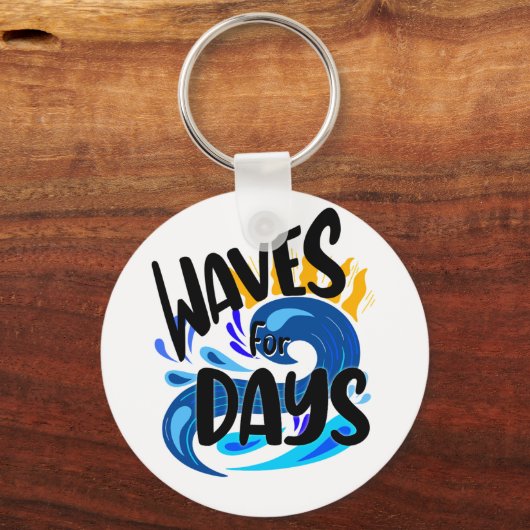 Waves for Days, Strandleven, Surfliefhebber Sleutelhanger (Voorkant)