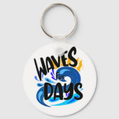 Waves for Days, Strandleven, Surfliefhebber Sleutelhanger (Achterkant)