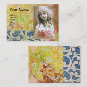 WAVES FOTO-TEMPLATE, levendig geel roze blauw Visitekaartje (Voorkant / Achterkant)