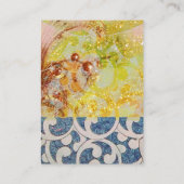 WAVES FOTO-TEMPLATE, levendig geel roze blauw Visitekaartje (Achterkant)