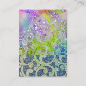 WAVES FOTO-TEMPLATE, levendig geel violet blauw Visitekaartje (Achterkant)