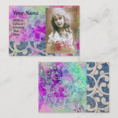 WAVES FOTO-TEMPLATE, levendig violet blauw paars Visitekaartje (Voorkant / Achterkant)