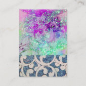 WAVES FOTO-TEMPLATE, levendig violet blauw paars Visitekaartje (Achterkant)