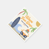 Waves Four Days Surf Blue 4e verjaardagsfeestje Servet (Hoek)