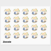 Waves Four Days Surf Board 4e Verjaardagsfeestje Ronde Sticker (Vel)
