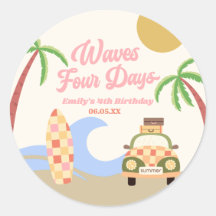 Waves Four Days Surf Board Roze 4e verjaardagsfees