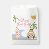 Waves Four Days Surf Roze 4e verjaardagsfeestje Bedankzakje (Voorkant)