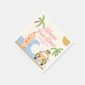 Waves Four Days Surf Roze 4e verjaardagsfeestje Servet (Hoek)