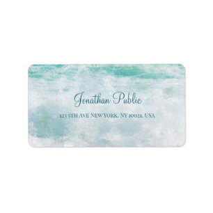 Waves Handgeschreven Script Tekst Elegant Modern Etiket
