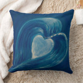 Waves hart blauw abstract kussen (Deken)