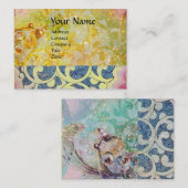 WAVES helder, levendig, geel, blauwe sparkles Visitekaartje (Voorkant / Achterkant)