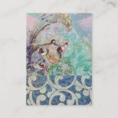 WAVES helder, levendig, geel, blauwe sparkles Visitekaartje (Achterkant)