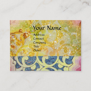 WAVES helder, levendig, geel, blauwe sparkles Visitekaartje