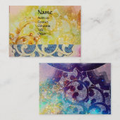 WAVES helder, levendig, geel, blauwe sparkles Visitekaartje (Voorkant / Achterkant)