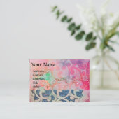 WAVES, helder, levendig roze blauw Visitekaartje (Staand voorkant)