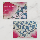 WAVES, helder rood blauw wit roze Visitekaartje (Voorkant / Achterkant)