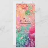 WAVES, heldere blauwe, roze goudsparken Kaart (Achterkant)