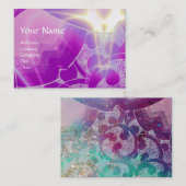 WAVES, heldere, levendige, blauwe, witte, paarse z Visitekaartje (Voorkant / Achterkant)