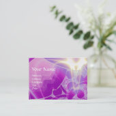 WAVES, heldere, levendige, blauwe, witte, paarse z Visitekaartje (Staand voorkant)