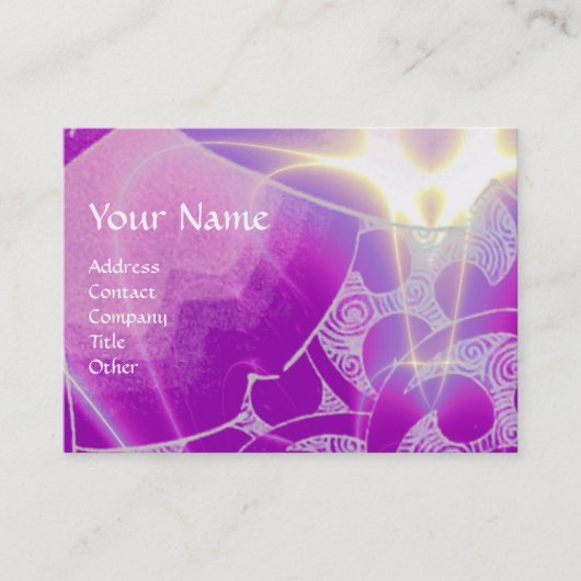 WAVES, heldere, levendige, blauwe, witte, paarse z Visitekaartje (Voorkant)