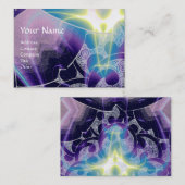 WAVES, heldere, levendige, blauwe, witte, paarse z Visitekaartje (Voorkant / Achterkant)