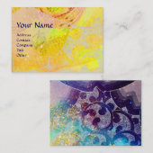 WAVES, heldere, levendige gele blauwe sparken Visitekaartje (Voorkant / Achterkant)