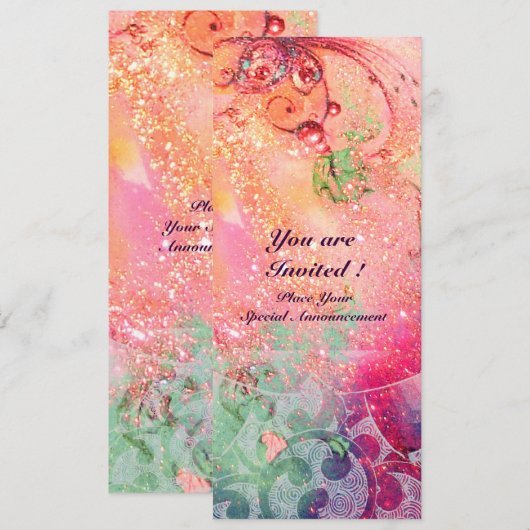 WAVES, heldere rode groene blauwe roze goureuze vo Kaart (Voorkant / Achterkant)