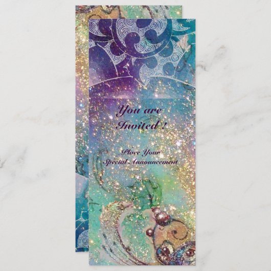 WAVES, heldere, violette, roze goudsparken Kaart (Voorkant / Achterkant)