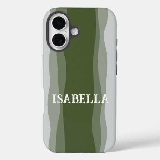 Waves in green on green and gray Case-Mate iPhone case (Achterkant)