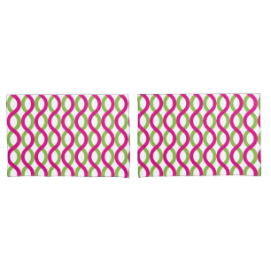 Waves in het Groene en Fuchsia Pattern Kussensloop