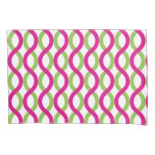 Waves in het Groene en Fuchsia Pattern Kussensloop (Voorkant-Links)