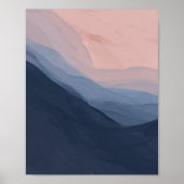 Waves in textuur - Deep Blue & Beige Poster (Voorkant)