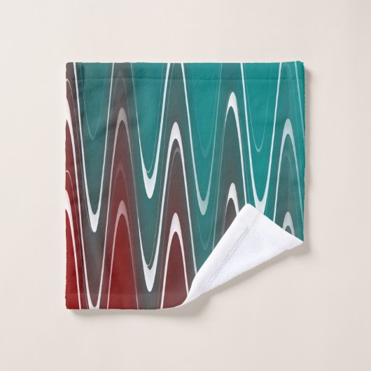 Waves in wit bad handdoek (Wasdoekje)