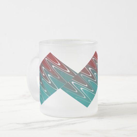 Waves in wit matglas koffiemok (Voorkant links)
