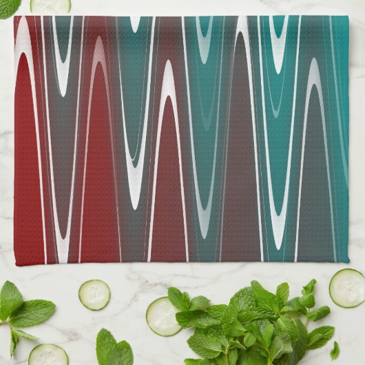 Waves in wit theedoek (Gevouwen)