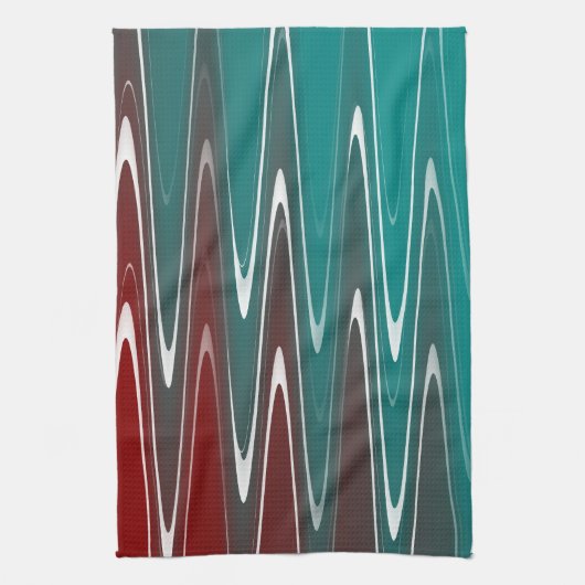 Waves in wit theedoek (Verticaal)