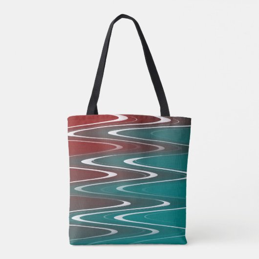 Waves in wit tote bag (Achterkant)