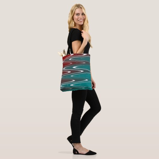Waves in wit tote bag (Op model)