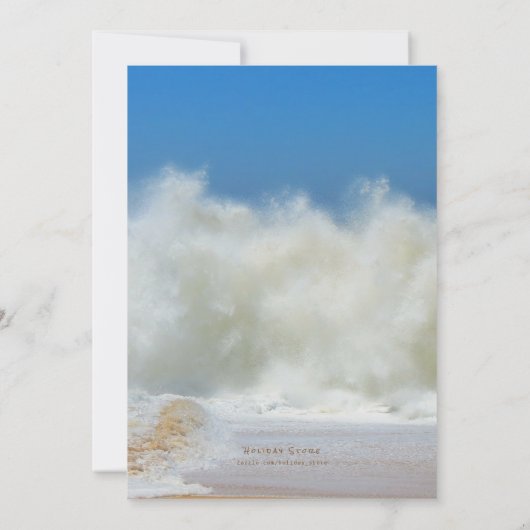 Waves Kerstfeest Kustthema Uitnodiging (Achterkant)