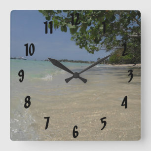 Waves langs Negril Beach Jamaica Wall klok
