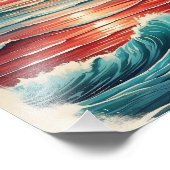 Waves Lap bij Sandy Shores als dag smelt Foto Afdruk (Hoek)