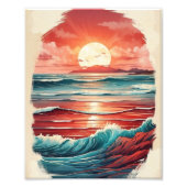 Waves Lap bij Sandy Shores als dag smelt Foto Afdruk (Voorkant)