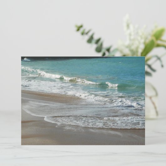 Waves Lapping op de Beach Turquoise Blue Ocean (Staand voorkant)